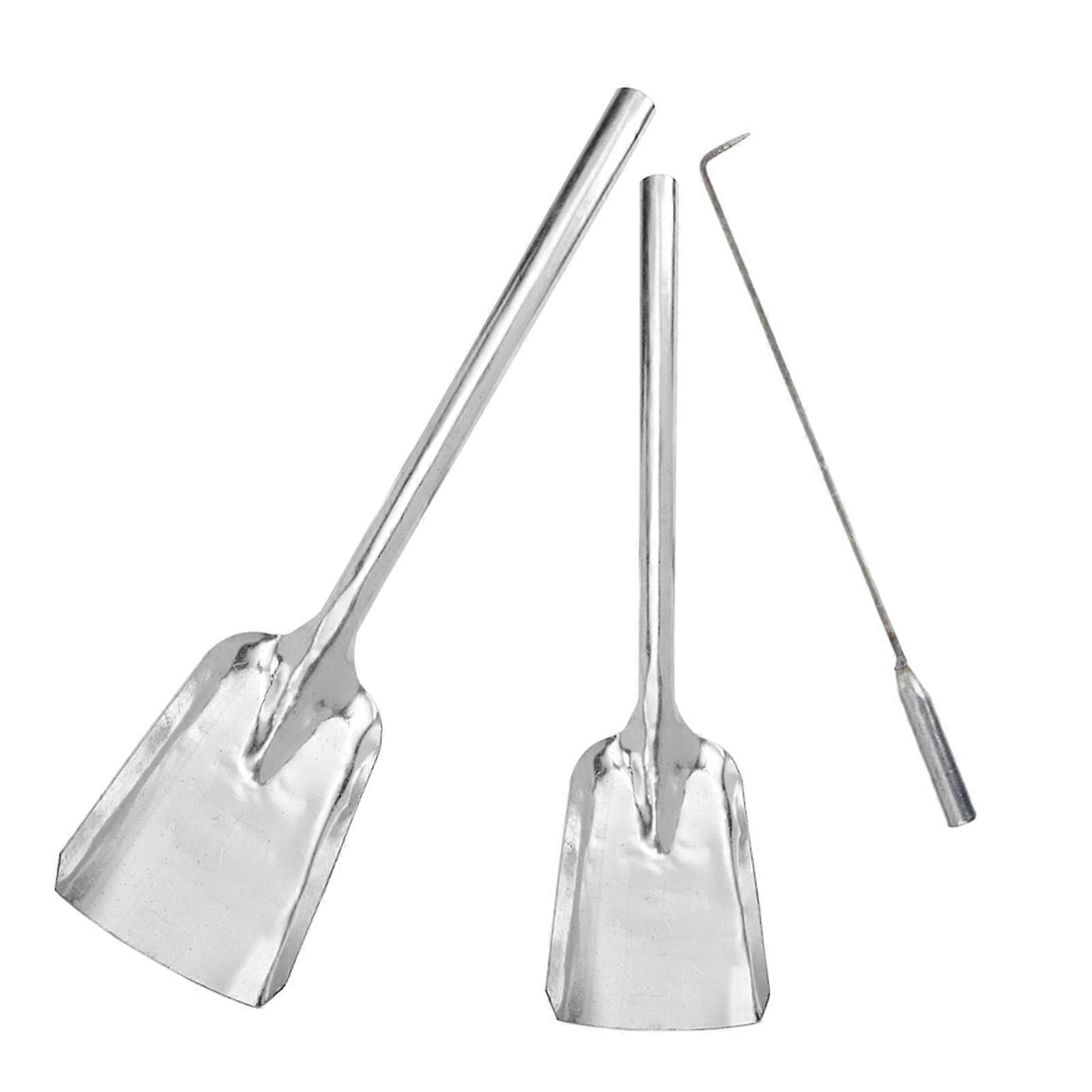 Wall-Mounted Fireplace Cleaning Tool Set for Ash Removal 3Pcs Silver