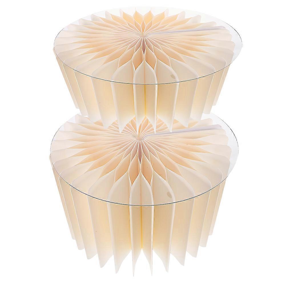 Round Cylinder Pedestal Stand Paper Multi 40.00X30.00X30.00CM Honeycomb Structure Foldable 2Pack