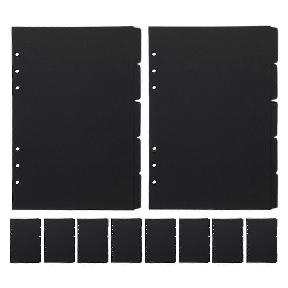 A5 Black Paper Binder Dividers for Office Use 10 Sheets Document Tabs