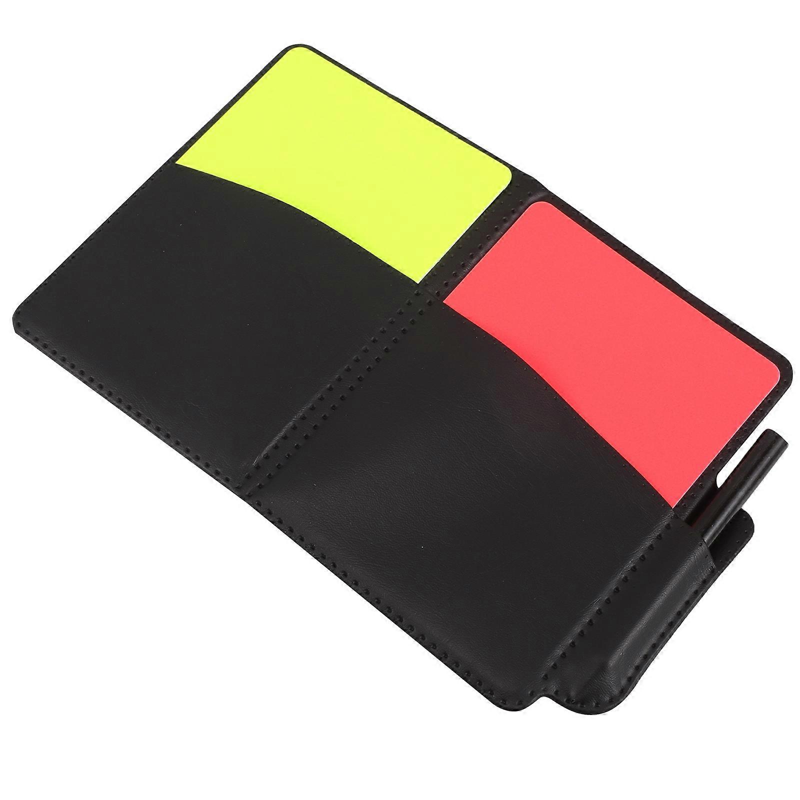 Soccer Referee Red and Yellow Cards Set with Recording Notebook for Games