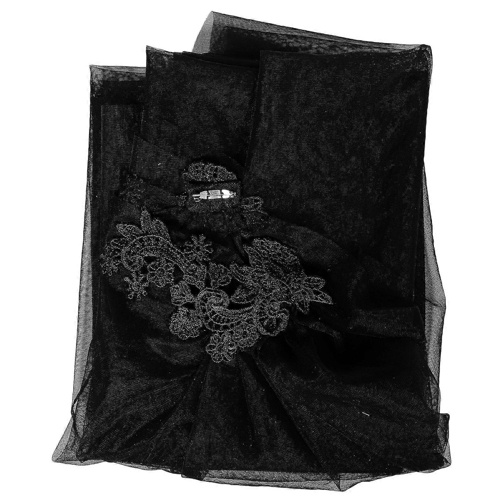 Bridal Shawl Wrap Black Mesh Cape for Wedding Day