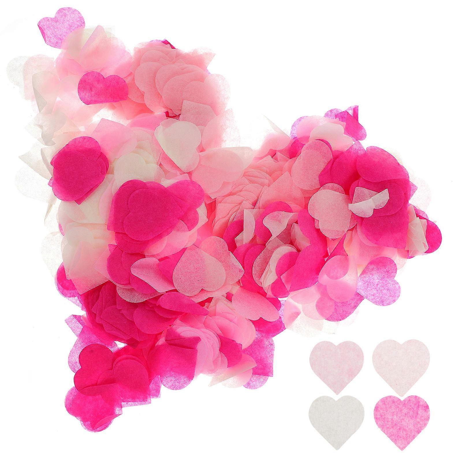 Heart Shaped Paper Confetti for Party Use Assorted Color Romantic Decorations 4 Packs