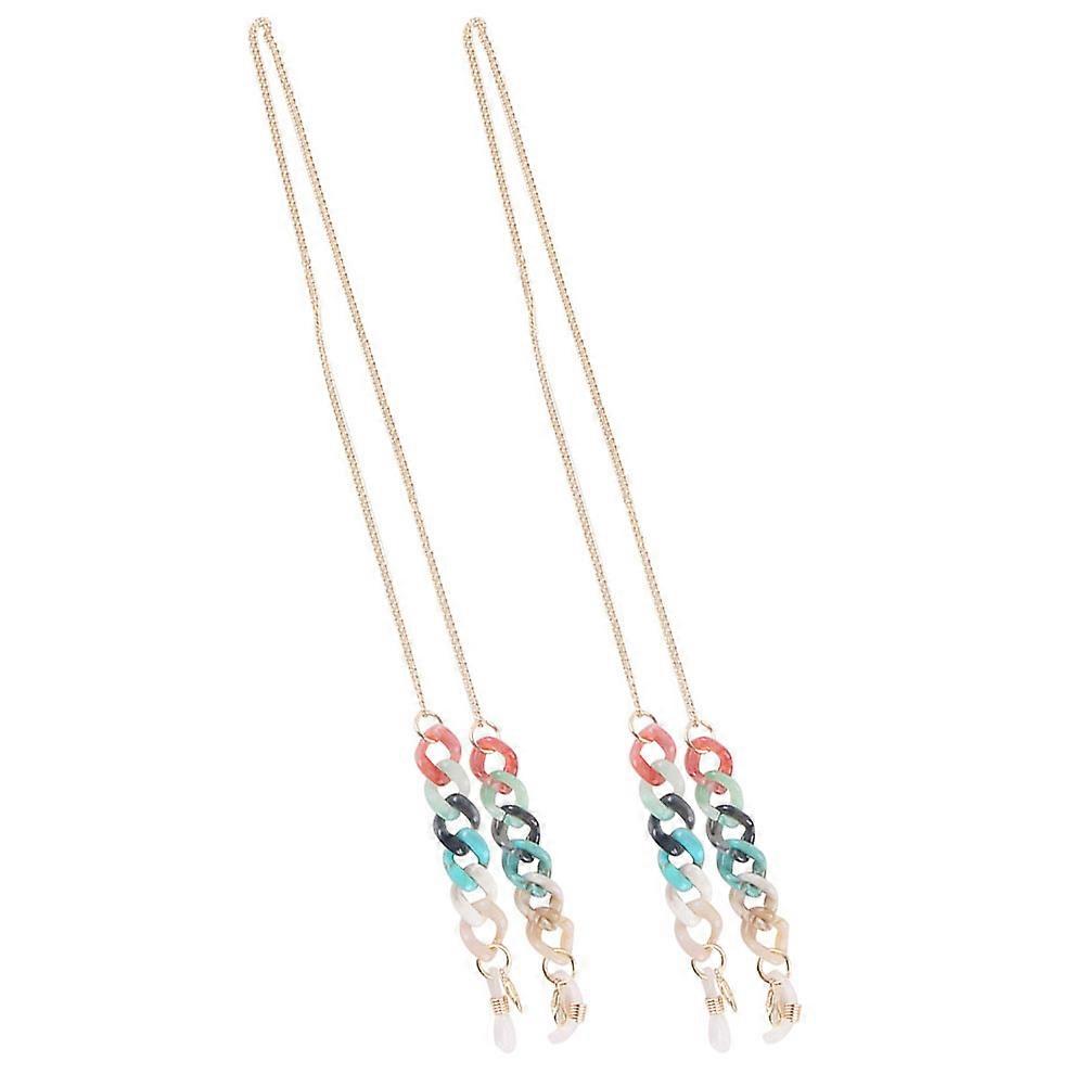 Spectacle Chain Simple Style Hollow Circle Design Prevent Falling Eyewear Rope 2Pcs