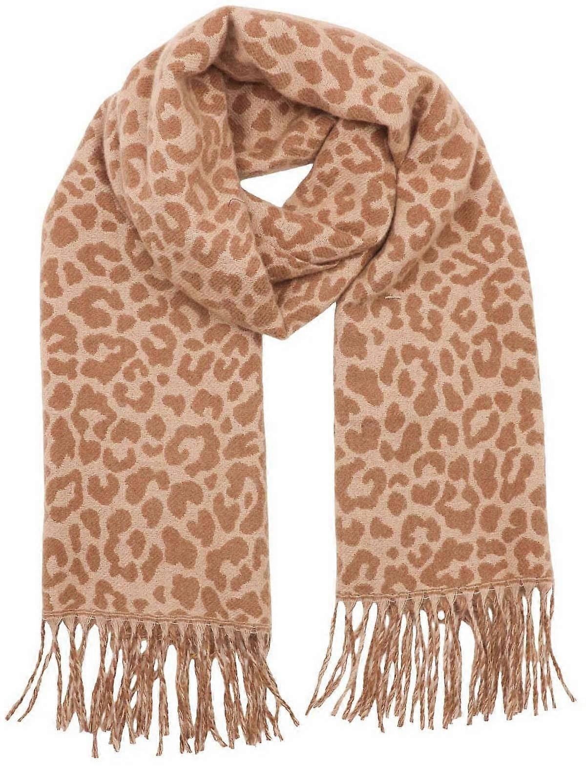 Zelly Leopard Line Winter Weight Print Scarf - Beige