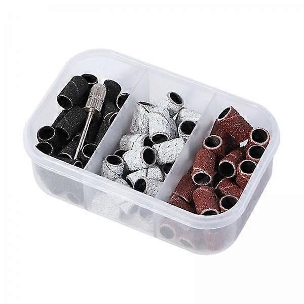 Nail Sanding Bands Set with 75pcs Mixed Grit, Compatible Nail Drill Bits, Easy Replacement