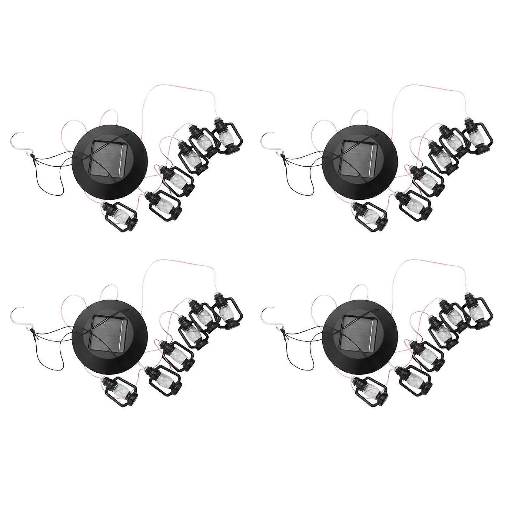 4X Changing Solar Powered Lanterns Wind Chime Wind Mobile LED Light, Gzero Spiral Spinner Windchime