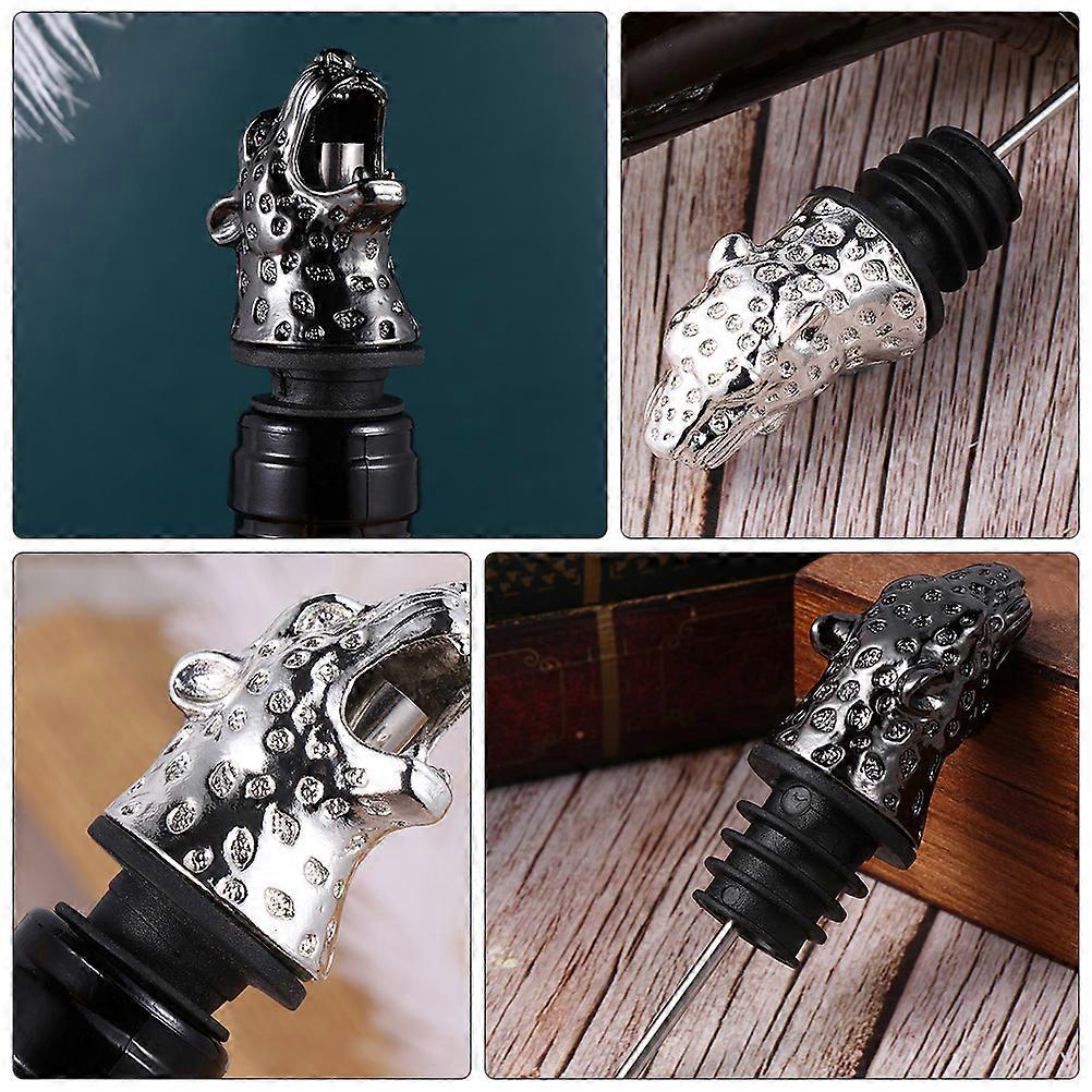 Alloy Wine Stoppers Leopard Head Shape for Wine 2Pcs Material
