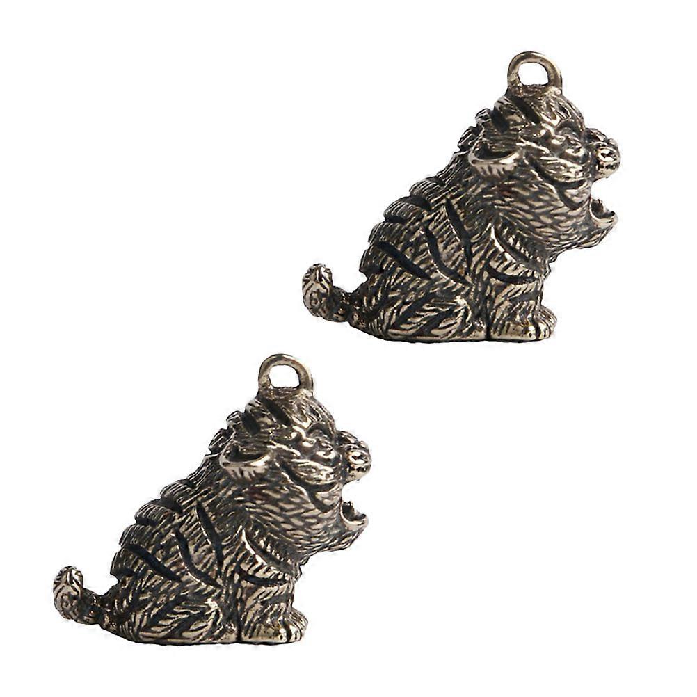 Keychain Pendants Brass Tiger Modeling Pendant for Decor 2Pcs