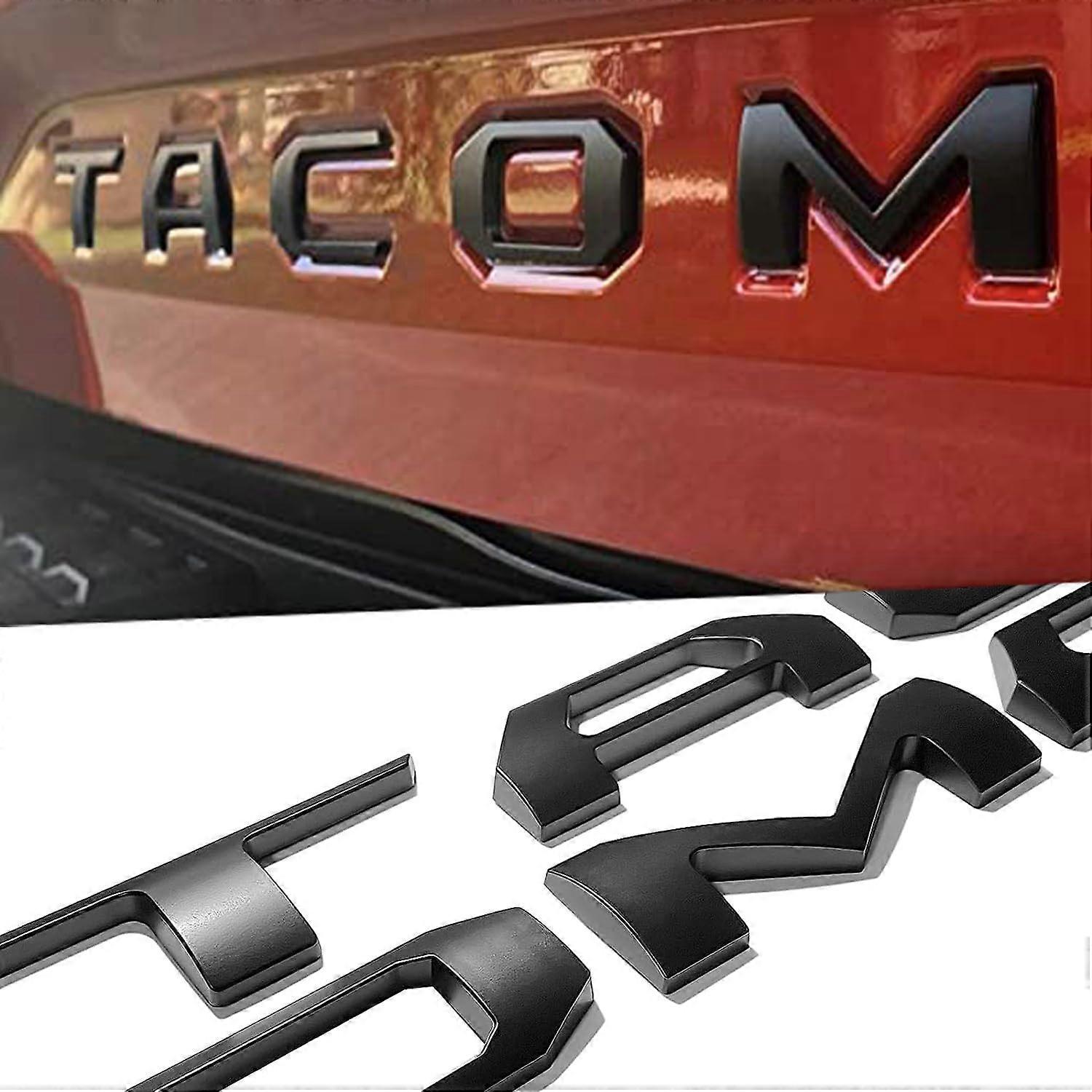 Tailgate Letters Matte Black 3D Raised Emblem Inserts for Tacoma 20162023 Easy Install