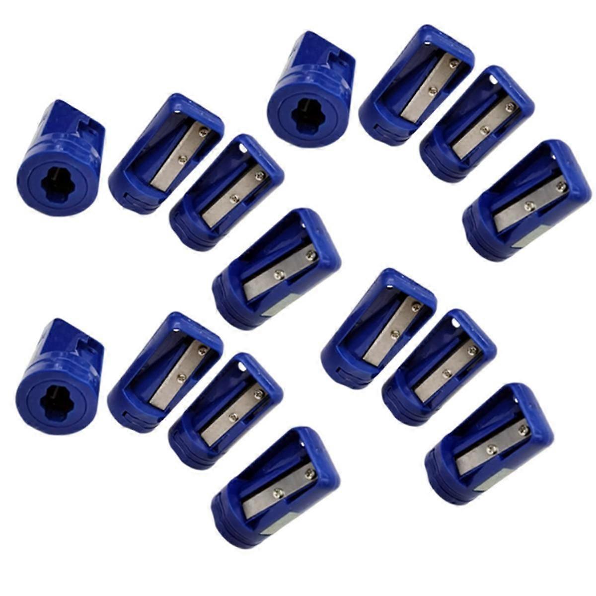 15pcs Octagonal Carpenter Pencil Sharpener Square Oval Carpenter Pen Manual Sharpener Dark Blue