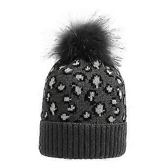 2025 Casual Outdoor Sports Ladies Warm Knitted Beanie Hat (dark gray) 1 Pieces