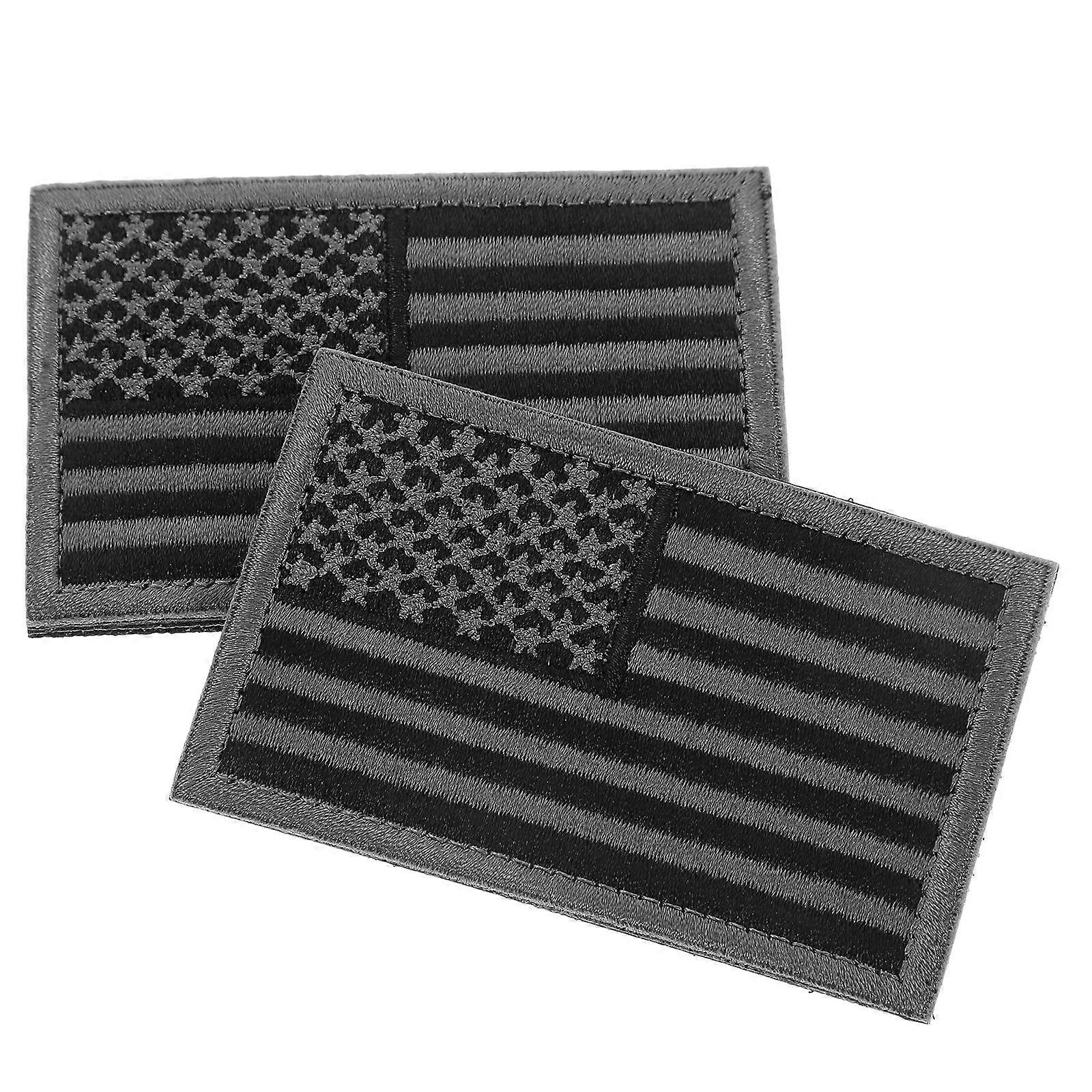 American Flag Patch Self Adhesive Flag Patch for Military 2Pcs Dark Grey