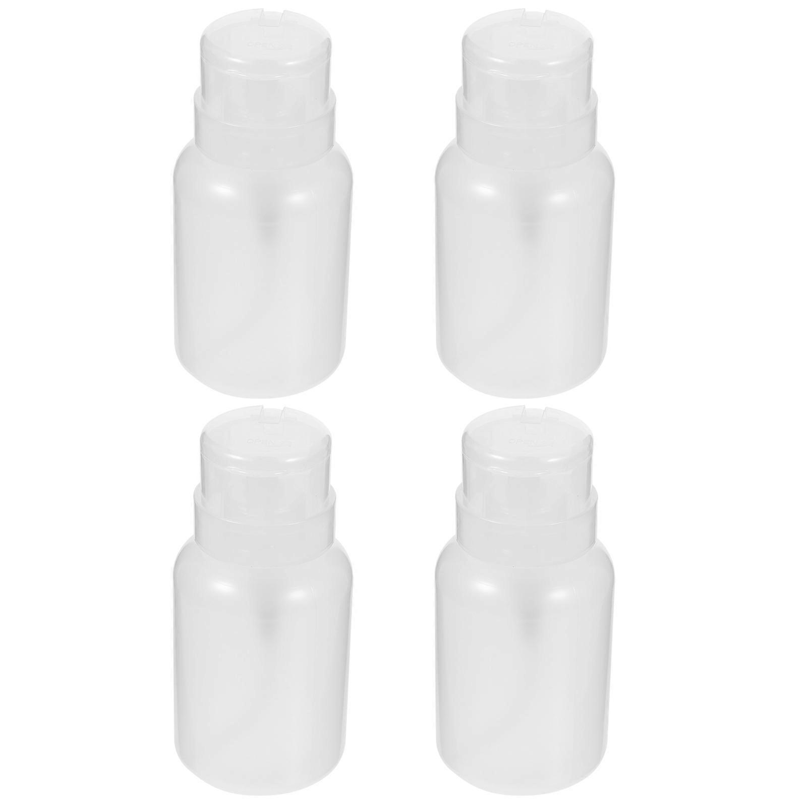 Press Pump Bottles Transparent Liquid Dispensers for Storage 4Pcs