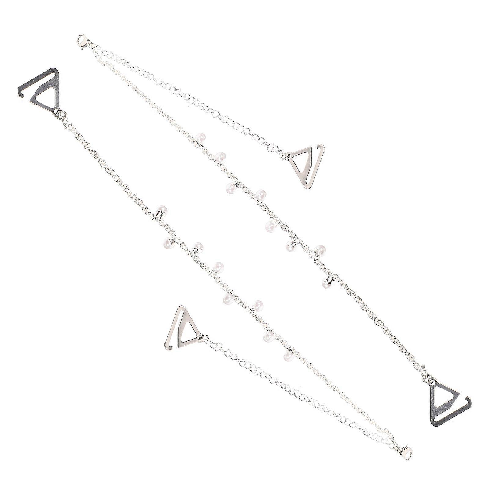 Pearl Bra Shoulder Strap Bra Straps Adjustable Non Skid 1Pair