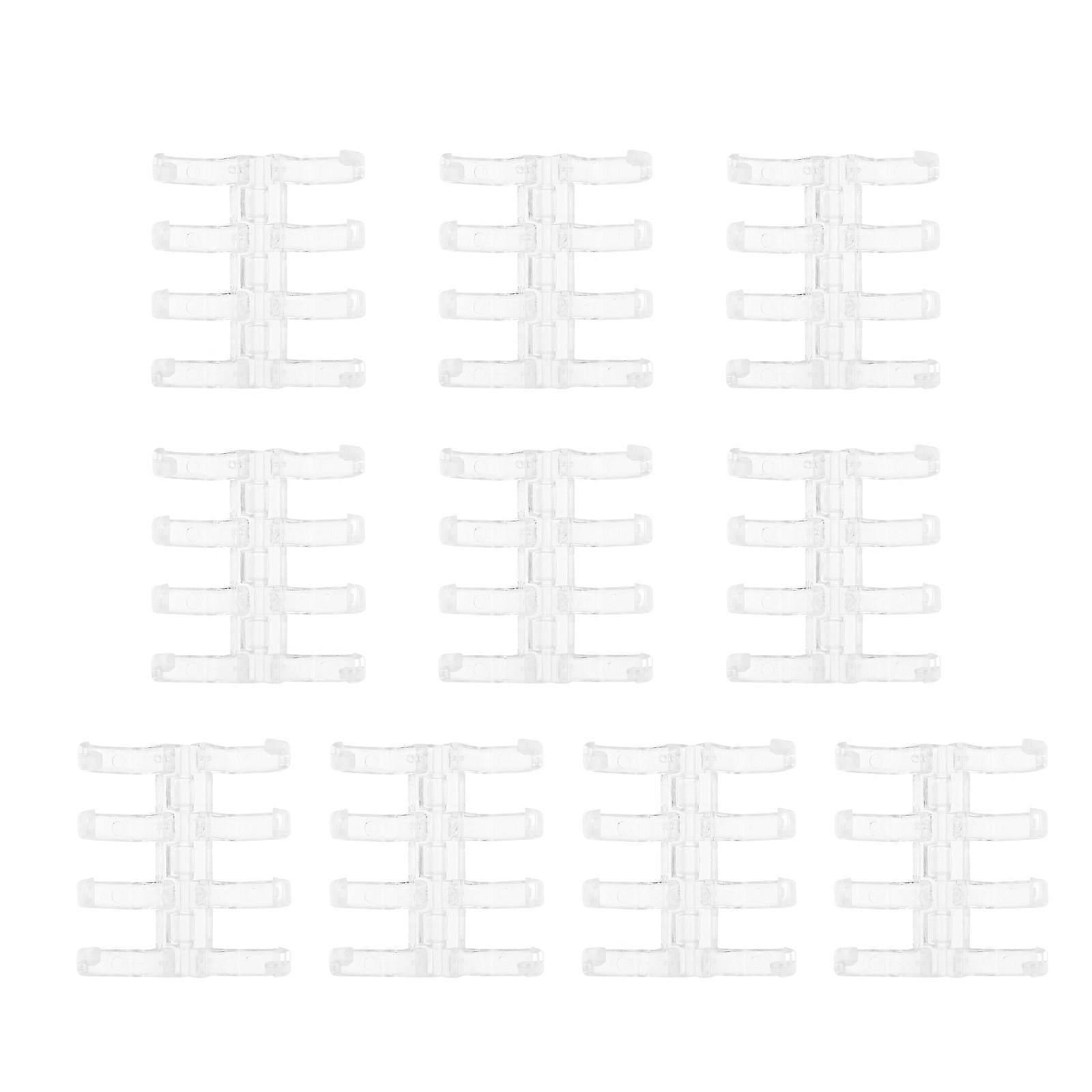 Scrapbook Binder Ring Four-Hole Binder for Student 10Pcs Transparent Plastic