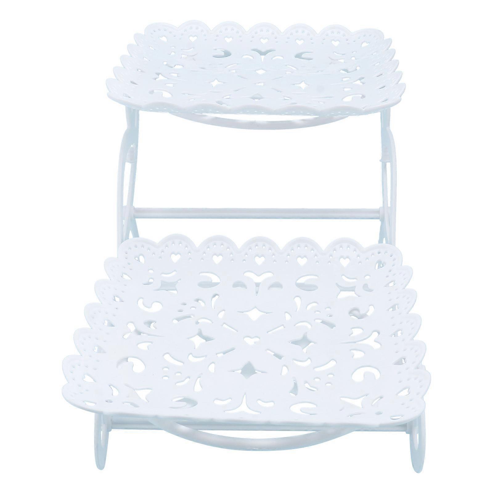 Fruit Storage Holder Cake Dessert Tray for Storage Use 2Pcs White