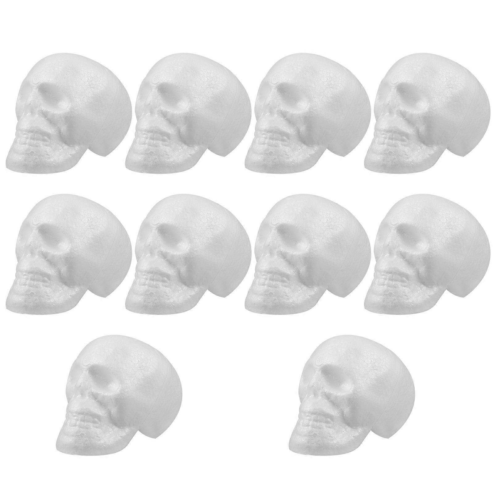 Creative Grimace Ghost Head Pendant for DIY Use 10Pcs White Foam Decorations