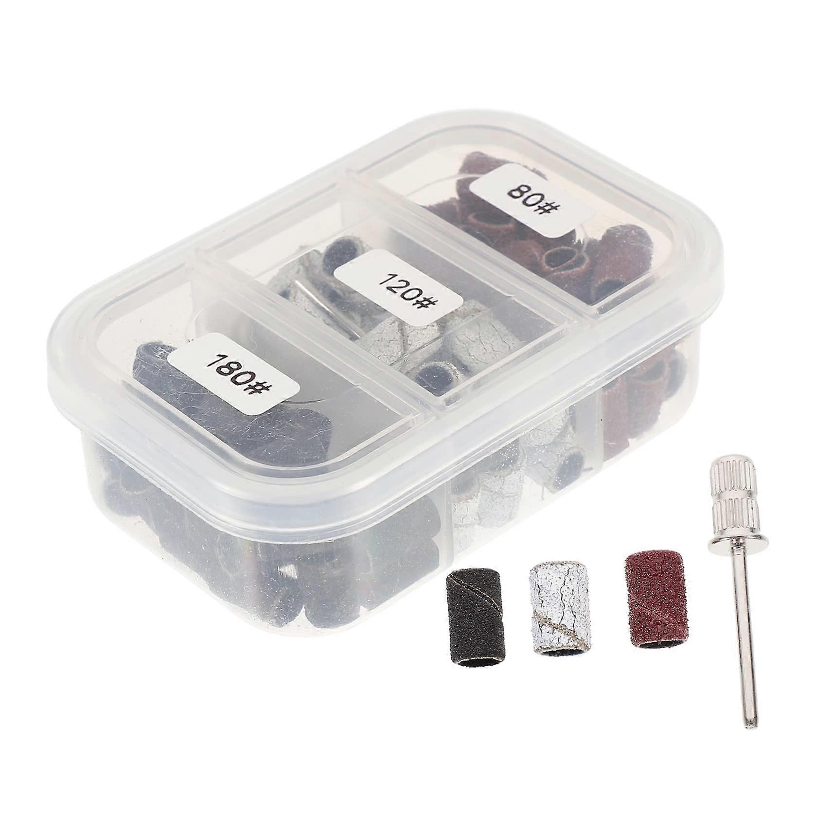 75pcs Nail Sanding Bands for Drill Quick Surface Prep Acrylic Nails Durable Manicure Bits White