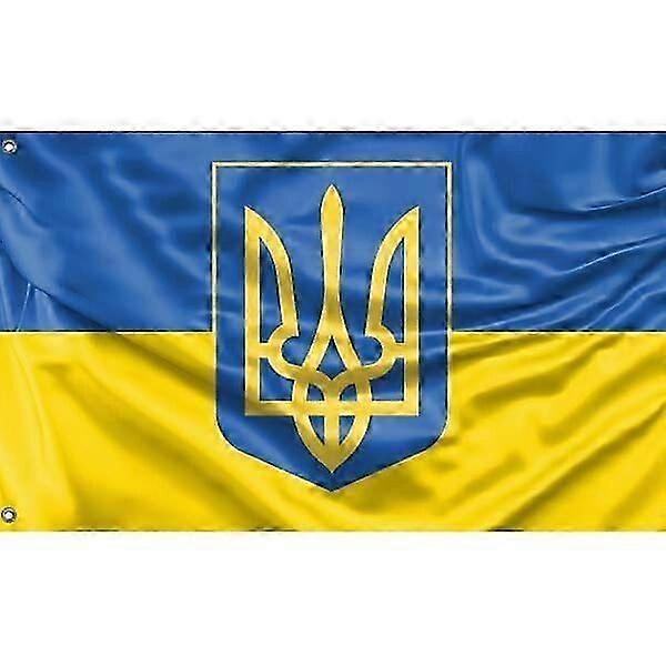 National Ukraine Flag With Crestpattern 062