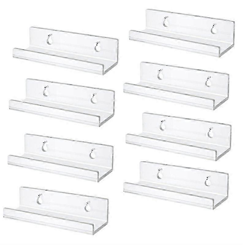 Clear Vinyl Record Shelf Wall Mount 8 Pack, Acrylic Album Display