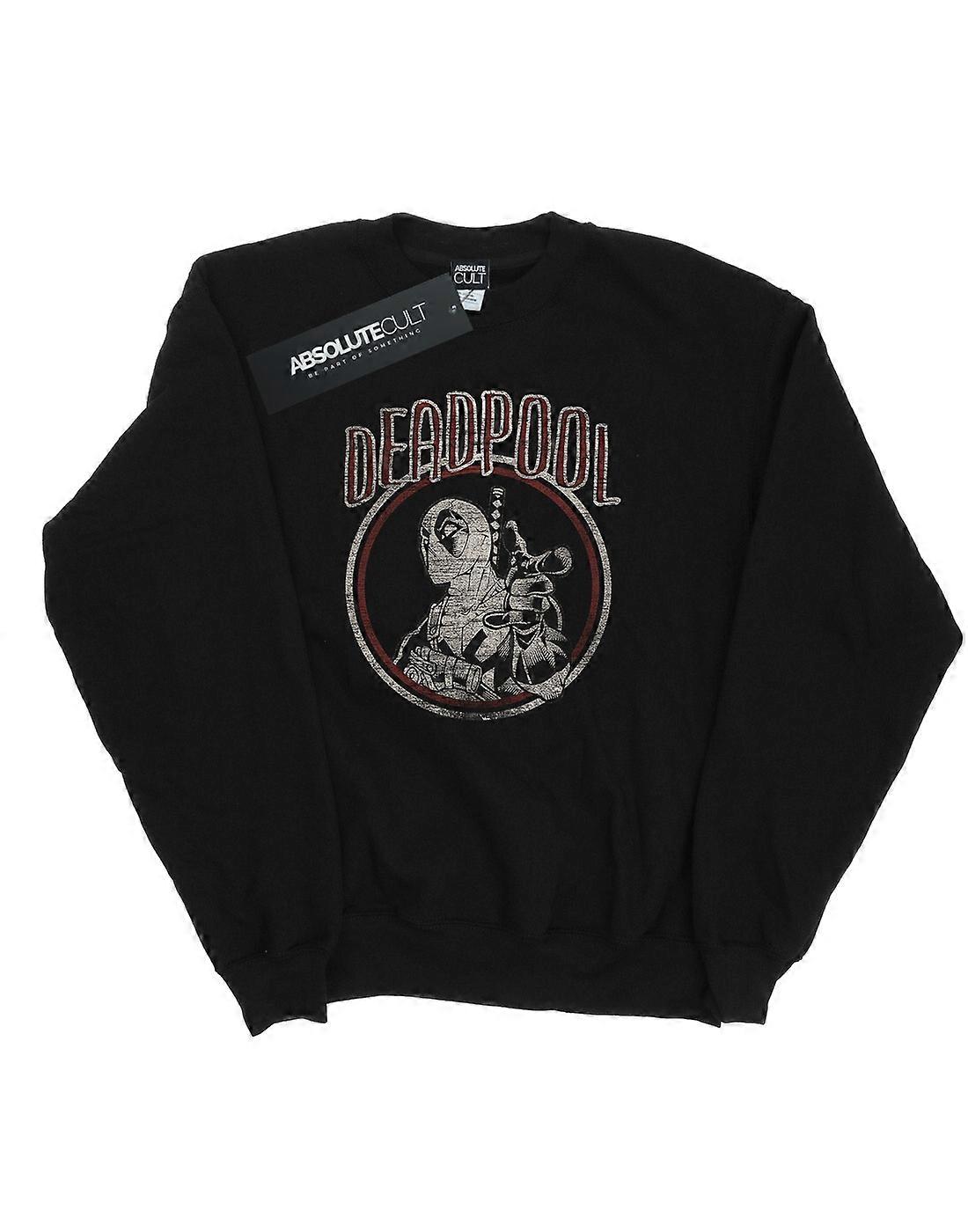 Marvel Women's Deadpool Vintage Circle Sweatshirt
