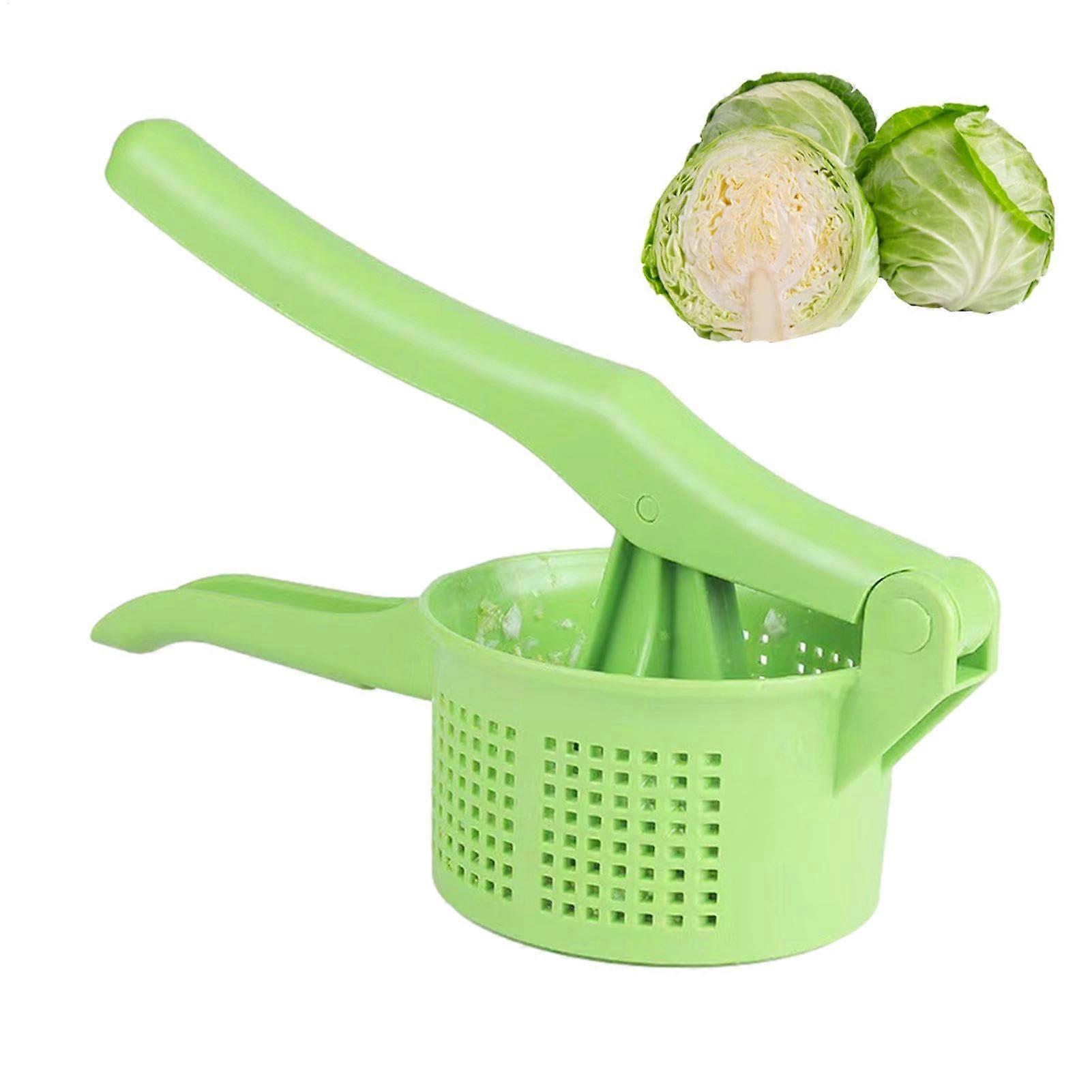 Vegetable Press with Ergonomic Handle for Fast Water Drainage, Manual Cabbage Radish Leek Squeezer