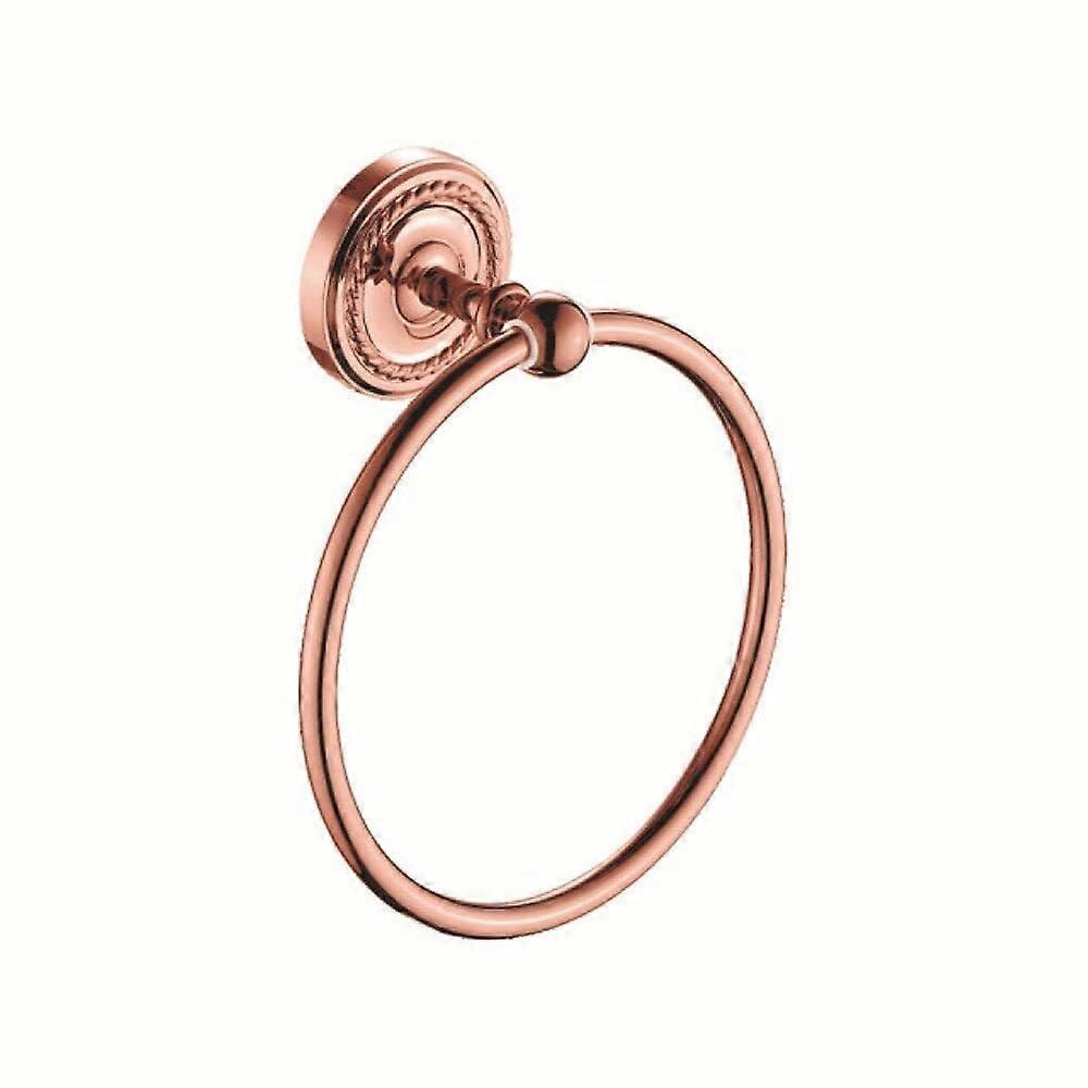 Solid Brass Bathroom Accessories Set with Rose Gold Towel Bar Ring and RustProof Finish