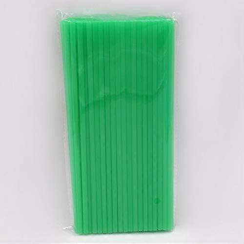100 Pack Green 7 Inch Plastic Drinking Straws for Cold Drinks and Parties Disposable