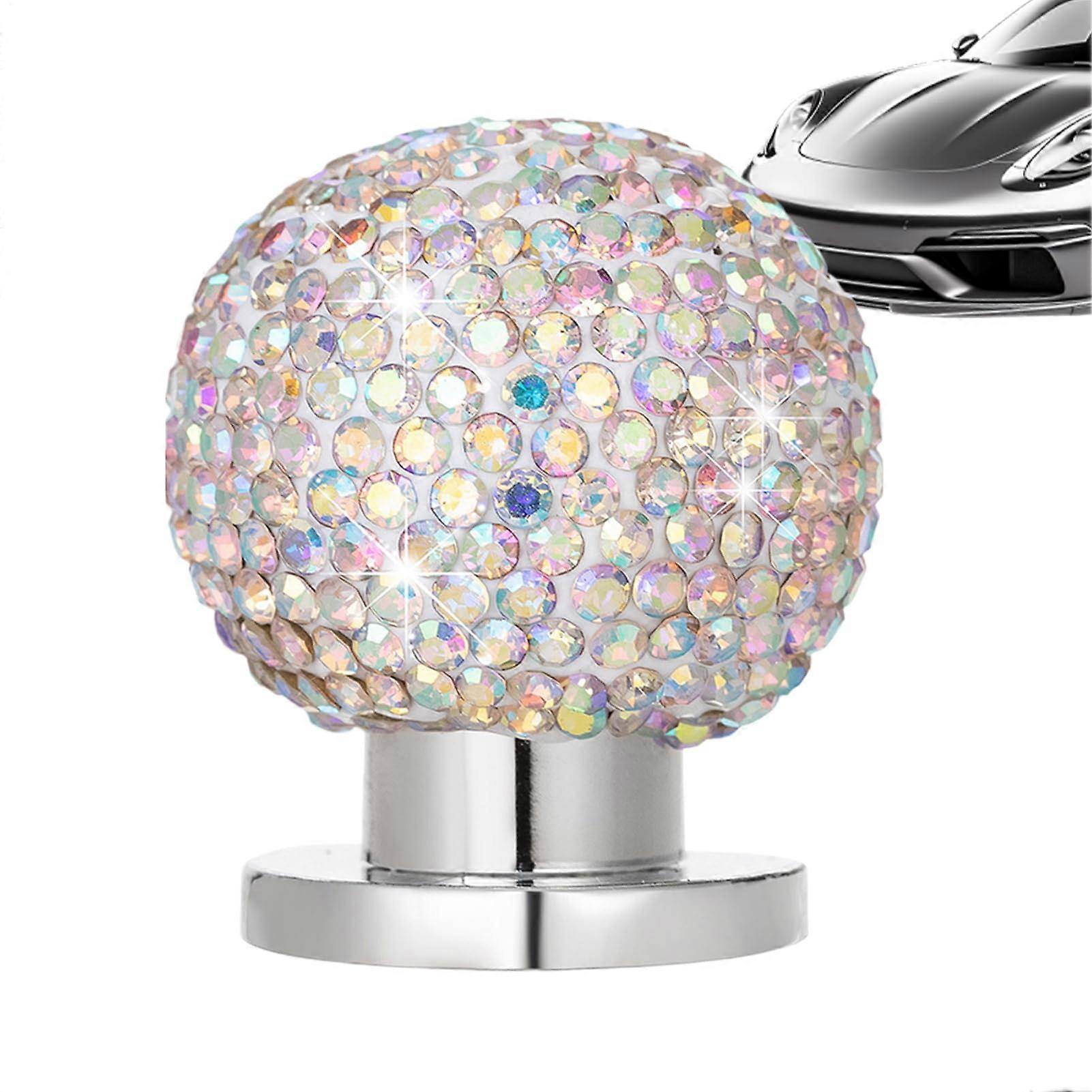 Car Start Button Cover with Luxury Spherical Rhinestone Design, ScratchResistant, Universal Fit