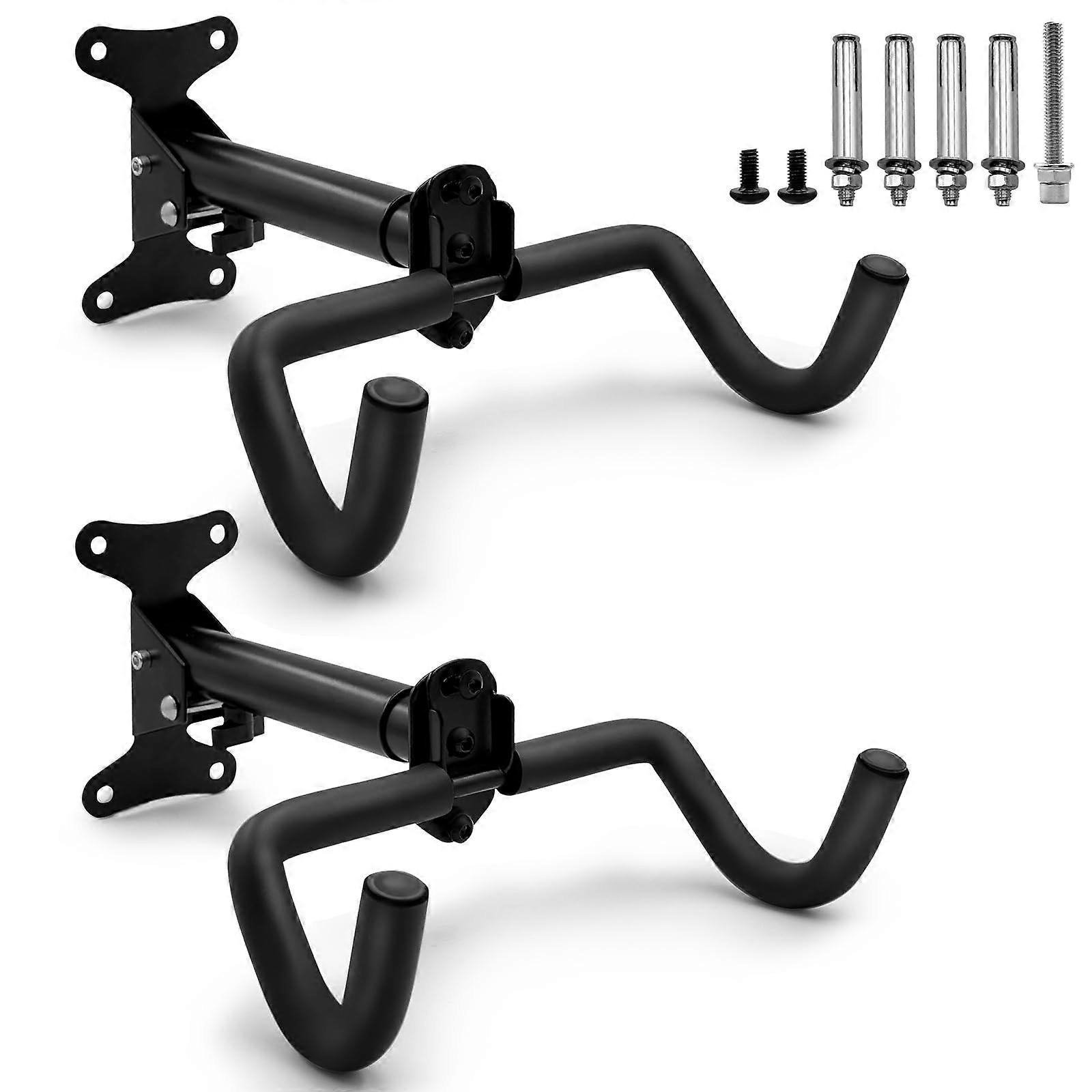 2 Pack Adjustable Rotating Bike Wall Mount with Protective Foam Hook, Foldable SpaceSaving Garage Bicycle Holder