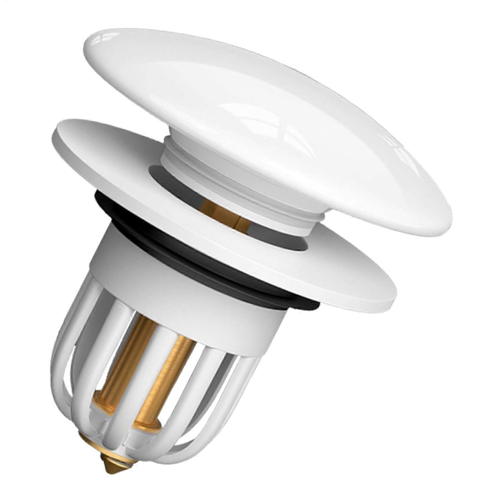 Universal Bathroom Sink Stopper Pop Up Drain, AntiOdor Ceramic Plug, Tool Easy Clean