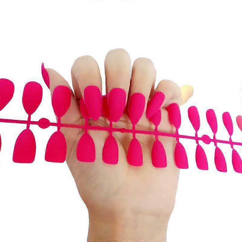 Matte Dark Pink Press On Nails with Glue, 24 Piece False Nails Set for Easy Adhesive Application