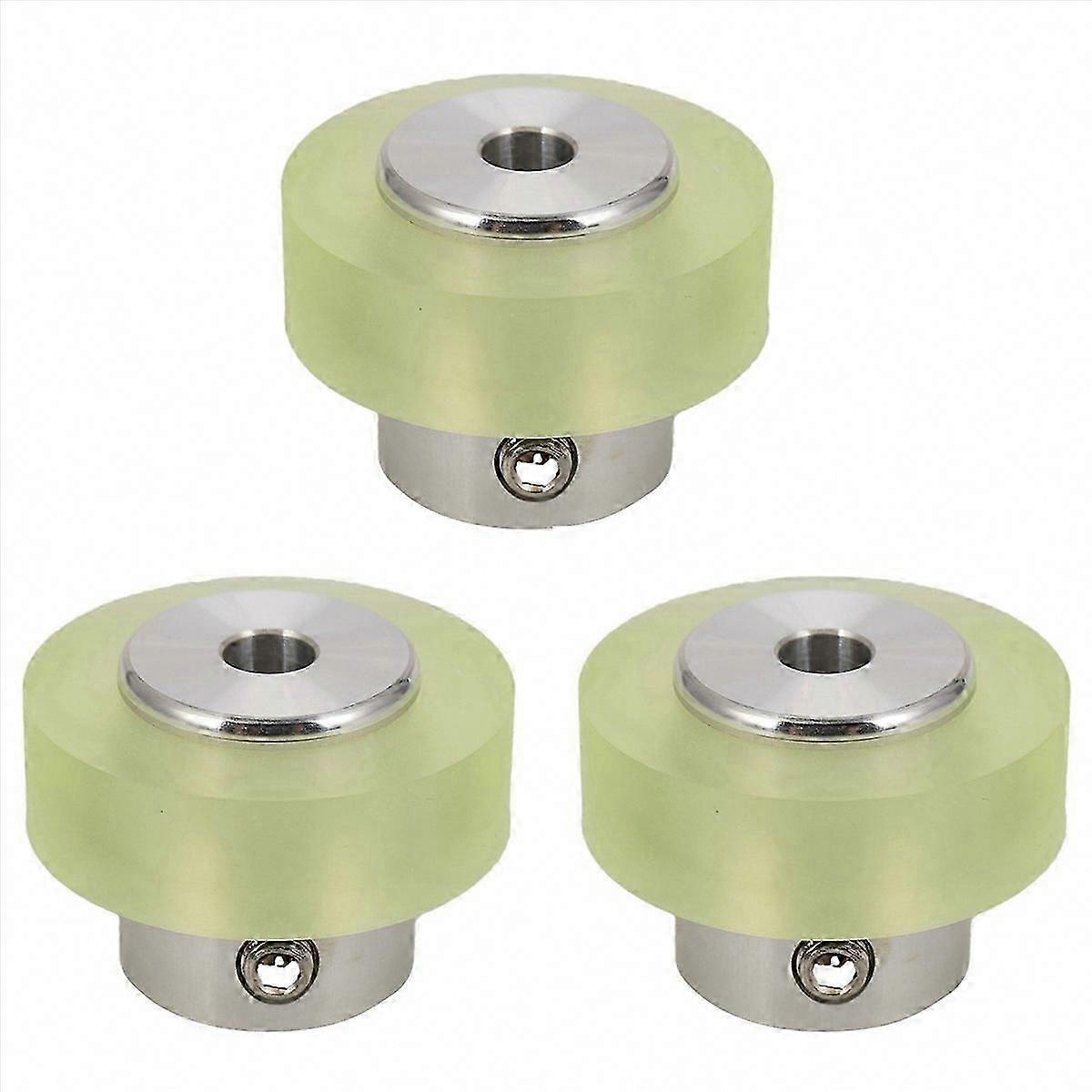 3pcs Industrial Encoder Measuring Wheel - 100mm Aluminium & Polyurethane Rotary Encoder Parts - Durable Precision Rollers for Measurement