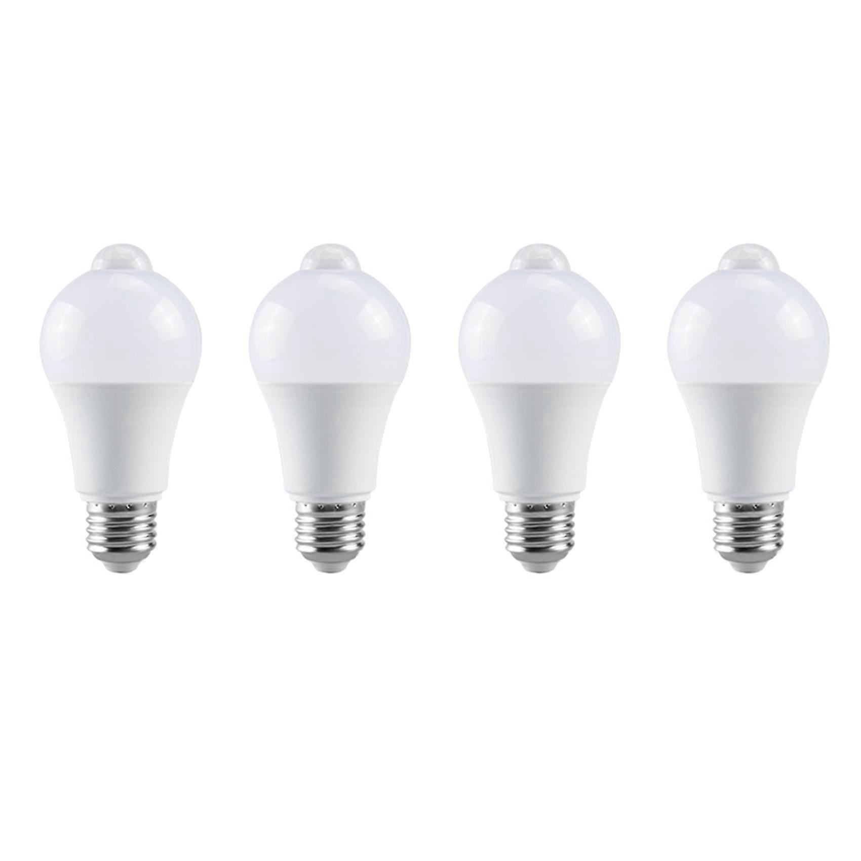 4X 85-265V E27 PIR Motion Sensor Lamp 12W Bulb with Motion Sensor Infrared Motion Detector Security Light Warm Light