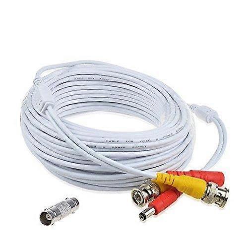 65ft White BNC Video Power Cable for Samsung CCTV Camera DVR Connections