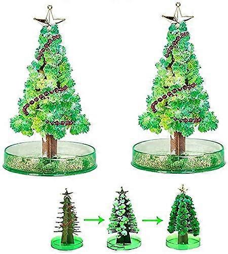 2 Pack Magic Crystal Christmas Tree Kit for Kids, DIY Growing Ornaments Educational Set