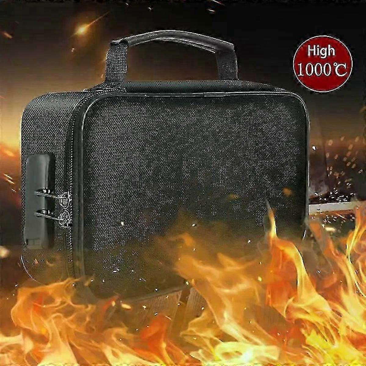 Fireproof Document Box Fireproof Document Bag with Lock 3-Layer Fire Proof Waterproof Safe Bag for File Passport Certificates