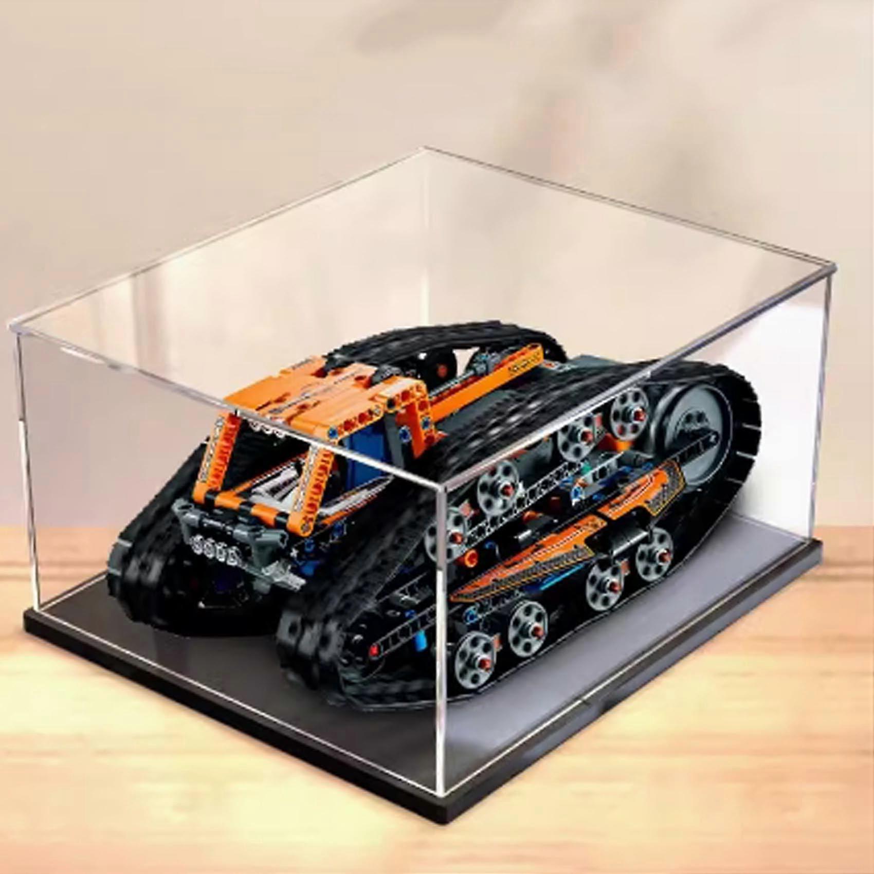 Acrylic Display Case for  42140 Remote Control Vehicle, Dustproof Clear Box with Black Base