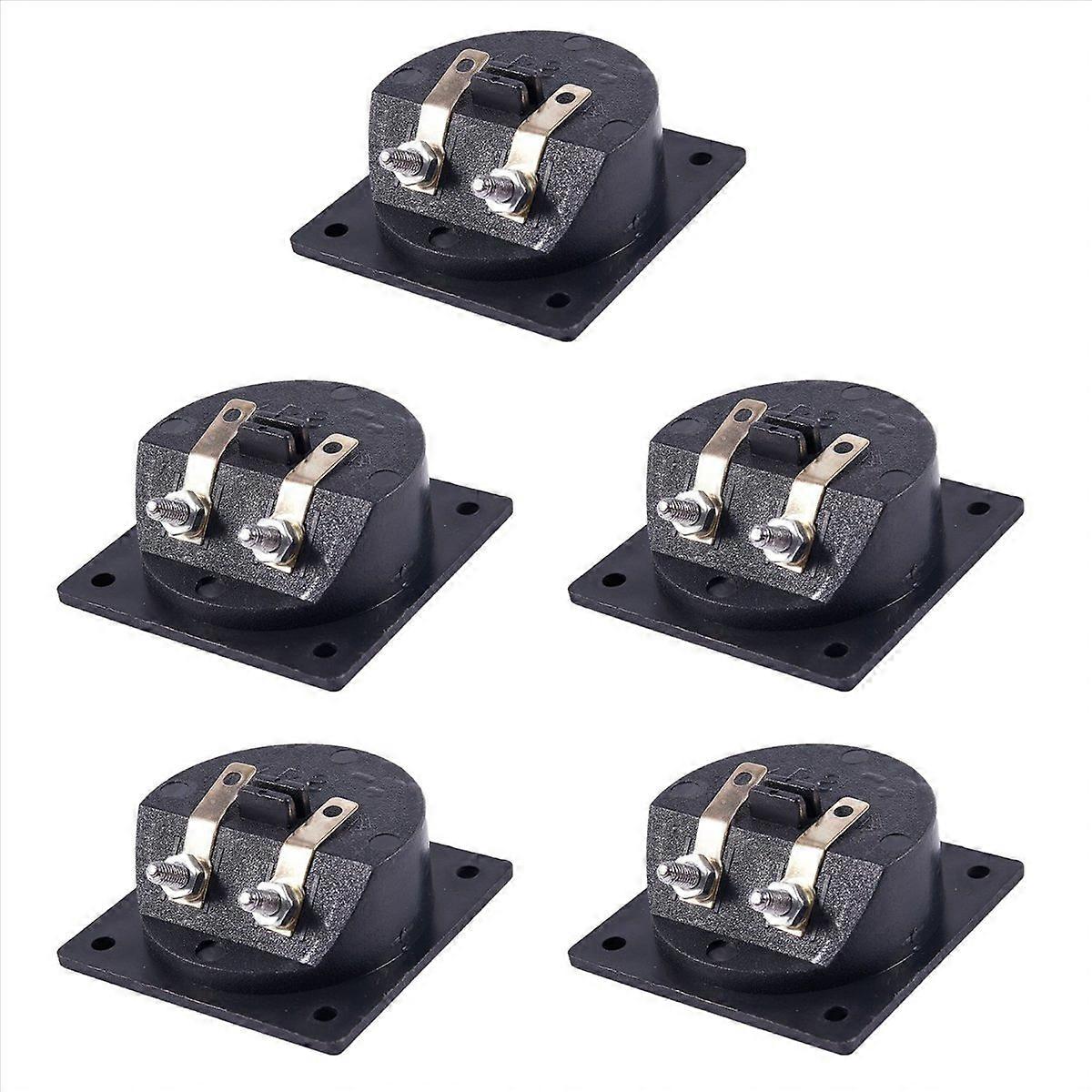 Square Shape Double Binding Post Type Speaker Box Terminal Cup Black