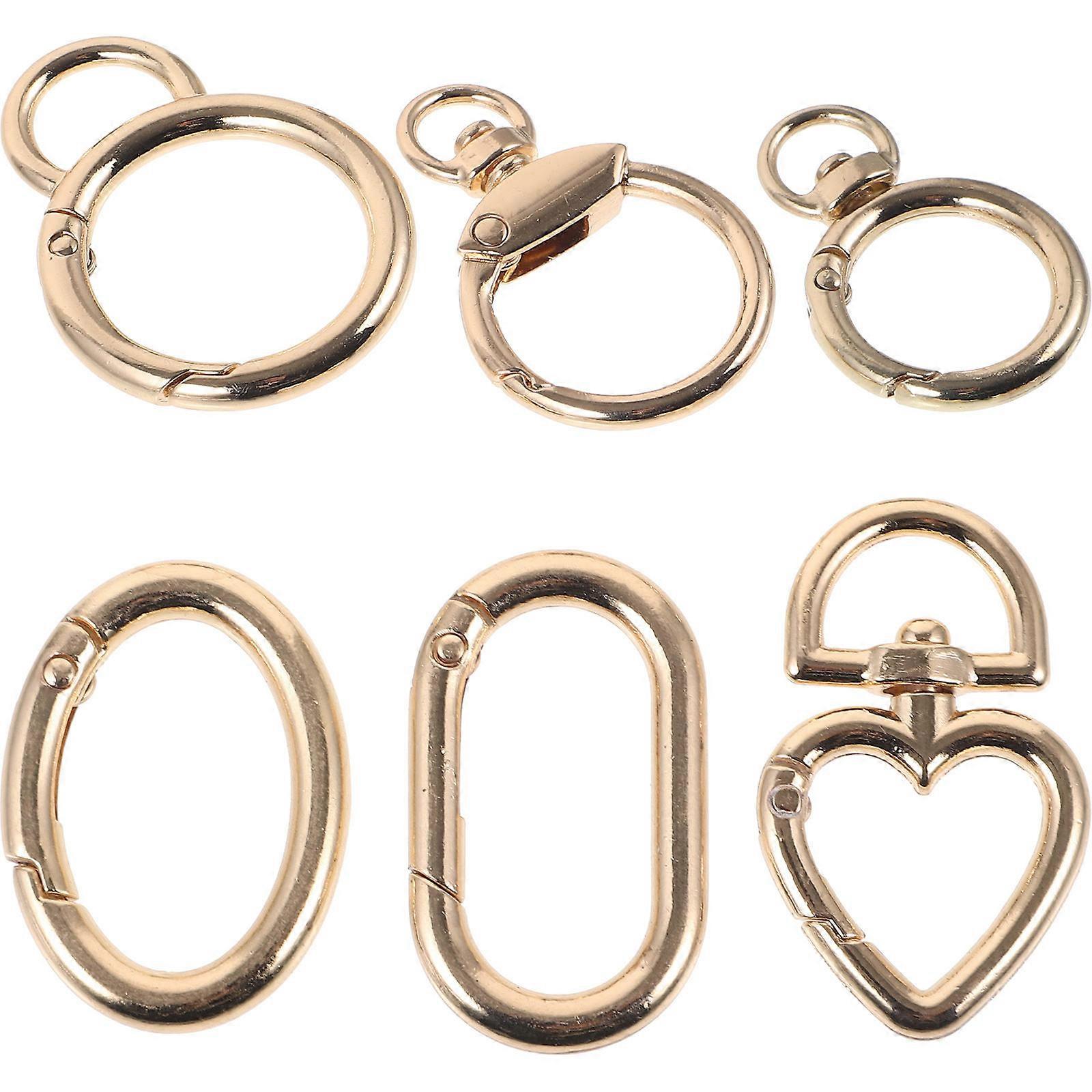 Durable Zinc Alloy Keychain Spring Snap Hooks for Outdoor Use 6Pcs