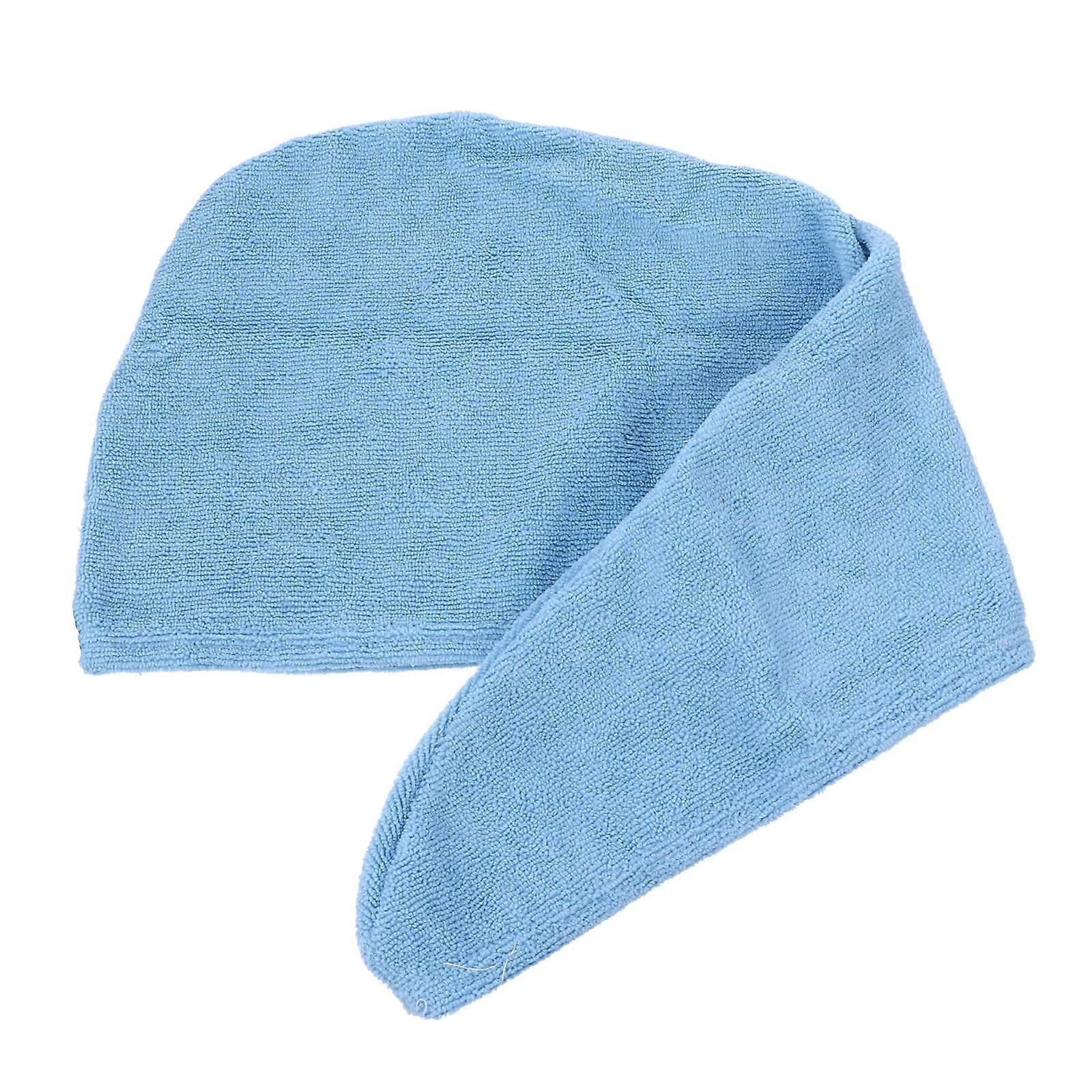 Blue Hair Dry Wrap Microfiber Turban for Quick Drying Bath