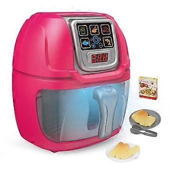Simulation Fryer for Kids with 10 PCs Color Changing Food Accessories Playset, Lights & Sounds Kitchen Appliance, Realistic Pretend Play Cooking Toy,