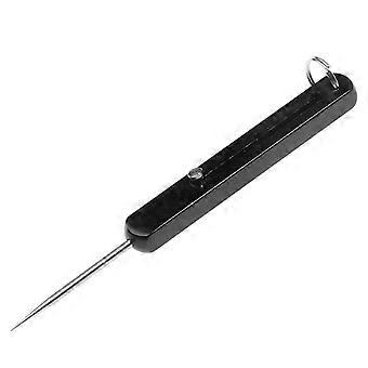 Retractable Toothpick Keychain Stainless Steel EDC Holder Black for Travel and Everyday Use