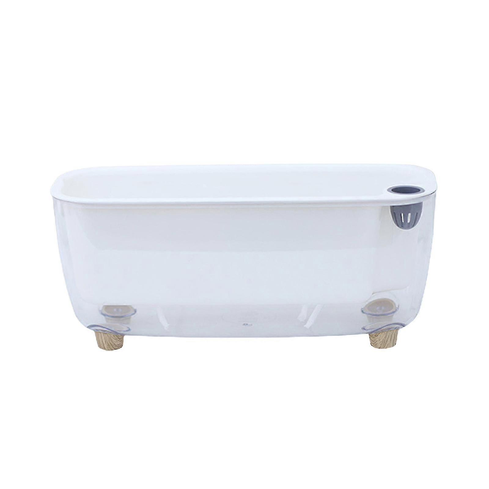 Transparent Plastic Planter with Self-Irrigating Cotton Wick