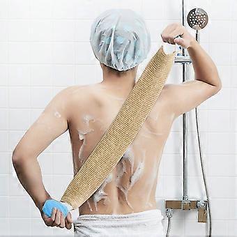 Rückenschrubber aus Hanf, 100 % natürliches Peeling-Rückenband mit Handschuh, Peeling-Rückenschrubber mit Griffen für Bad und Dusche, für Damen und Herren