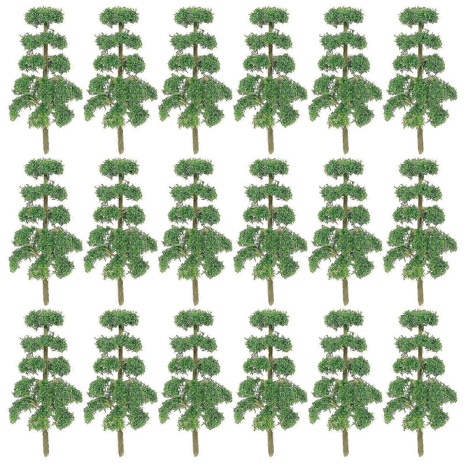 Green Miniature Tree Pine Models compatible with Decoration 20Pcs Model Train Scenery