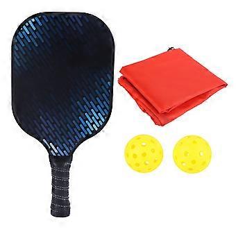 Pickleball Paddles Set Fashionable Carbon Fiber Lightweight Pickleball Rackets with 2 Balls and Carry Bag Black Blue