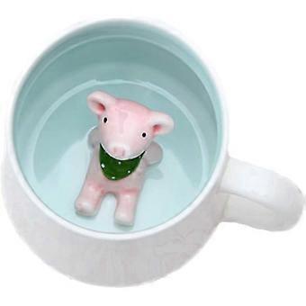Coffee Mug Cartoon Animal Ceramic Cup Christmas Birthday Mug for Kids Boys Girls Pig