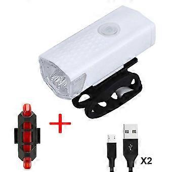Kaesi 2 Teile/satz Fahrrad USB Wiederaufladbare Wasserdichte Front Lampe Radfahren Rücklicht