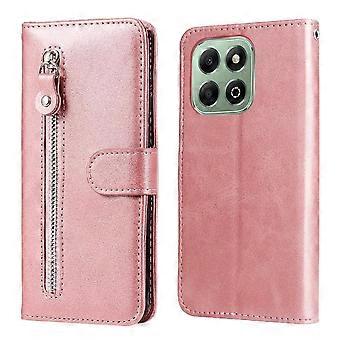 Étui portefeuille Honor X6C 4G - Étui à rabat en cuir PU professionnel avec emplacements pour cartes et protection antichoc en TPU